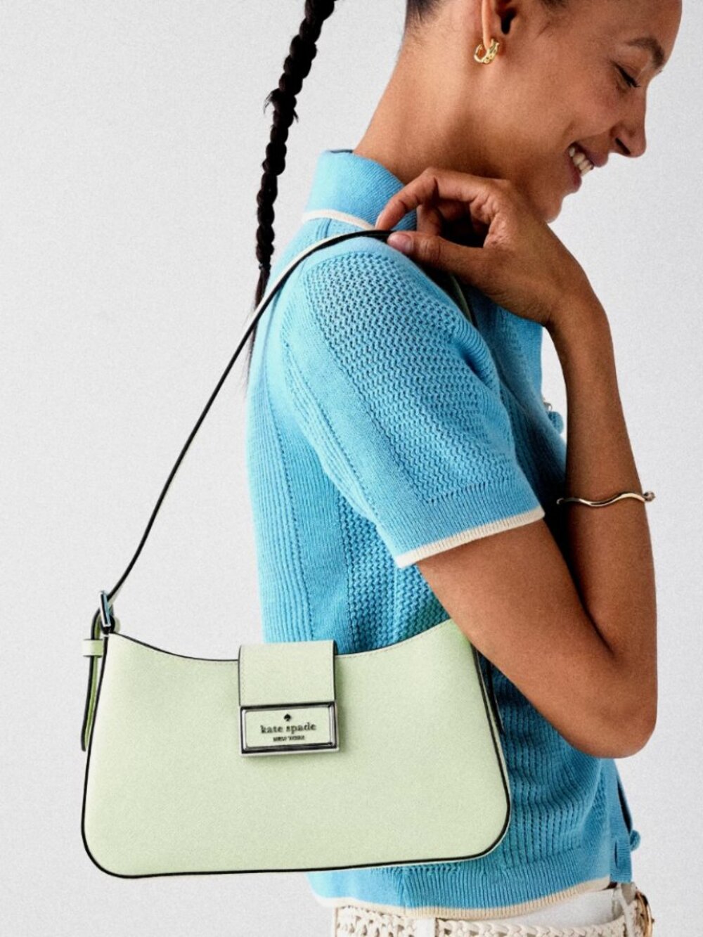 New Kate Spade New York Reegan Small Shoulder Bag Lime Frosting